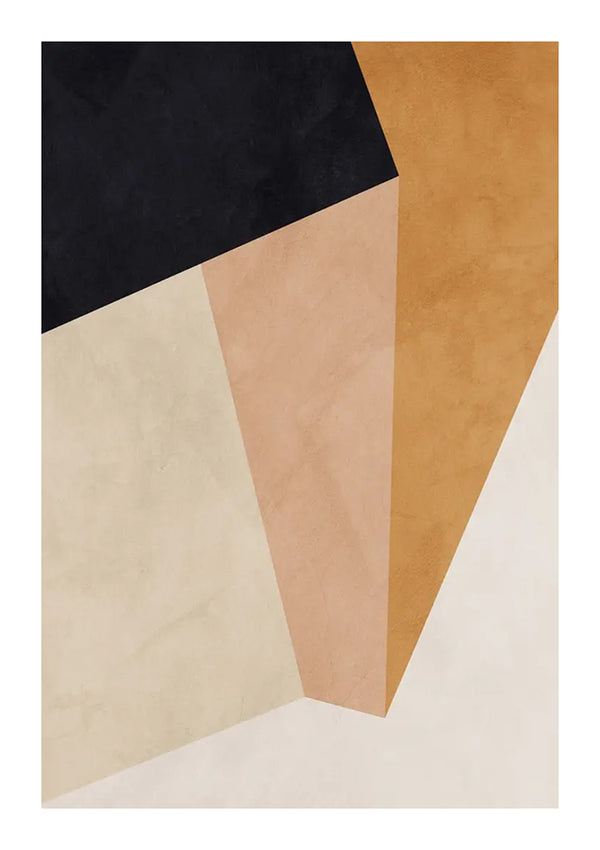 Dit geometrische abstracte schilderij van CollageDepot heeft tinten zwart, bruin, beige en lichtbruin. De elkaar kruisende vormen creëren een gelaagde uitstraling met een moderne, minimalistische stijl, perfect als schilderij voor elke ruimte. Verbeter uw decor moeiteloos met ons magnetische ophangsysteem.-
